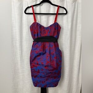 BCBG Maxazria short Red Blue Dress Sz 2